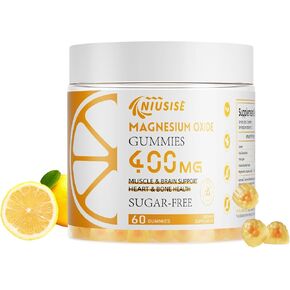 Magnesium Oxide Gummies for Men & Women, Easily Absorbed Magnesium Gummies Supplement for Muscle, Bone and Heart Support, Magnesium Complex Supplement 400mg