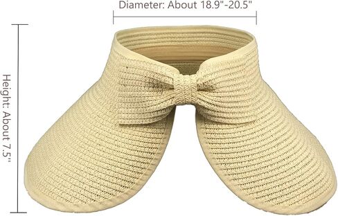 Beach Hats for Women Packable, Folding Straw Sun Hat Wide Brim & Ponytail for Pool UV Protection & Summer Travel SW-H2 in Saudi Arabia