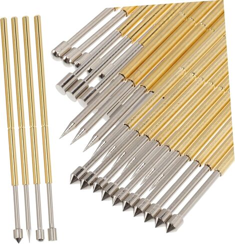 40 قطعة من CLISPEED، مسبار إبرة الاختبار، آلة Lichtenberg، حامل البندول، مجسات اختبار الربيع، مجسات طرف الرمح، معدات خوارق، دبوس اتصال زنبركي مدبب، رأس تاج من الفولاذ المقاوم للصدأ in Kuwait