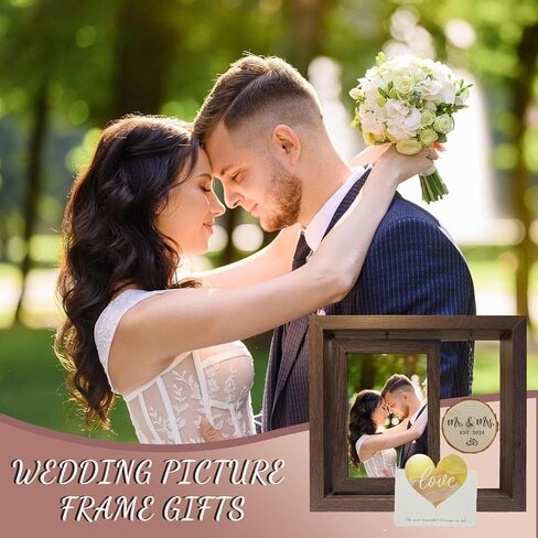 Engagement Picture Frame Gifts for Couples 4x6 Rotating Wedding Picture Frame Romantic Photo Frame Let the Adventure Begins Love Picture Frame Bride to Be Gifts for Couples Rustic Picture Frame for Newly Engaged in Saudi Arabia