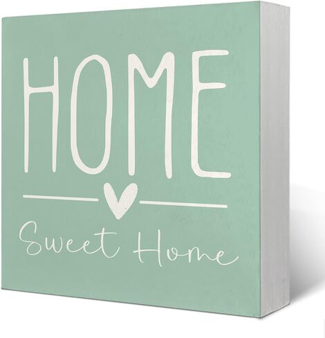 Bless Our Home Wood Box Sign Desk Decor - Rustic Home Decor, Blessed Signs for Home Decor, Housewarming Decorations, House Warming Gifts for New Home, 5x5 in Saudi Arabia