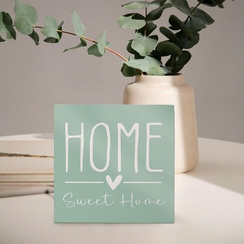 Bless Our Home Wood Box Sign Desk Decor - Rustic Home Decor, Blessed Signs for Home Decor, Housewarming Decorations, House Warming Gifts for New Home, 5x5 in Saudi Arabia
