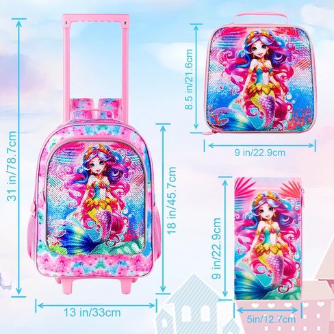 4PCS Rolling Backpack for Boys,Kids Dinosaur Backpacks with Roller Wheels, Wheeled Bookbag with Lunch Box for Toddler Elementary School in Saudi Arabia