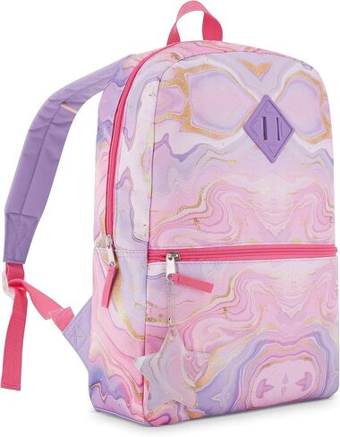 مجموعة حقيبة ظهر للفتيات مكونة من 5 قطع من Cudlie مع حقيبة غداء، وحقيبة أقلام، ومشبك حلقة تسلق، وسلسلة مفاتيح - حقيبة ظهر خفيفة الوزن للأطفال للمدرسة/السفر - نجوم لطيفة/وردي in Kuwait