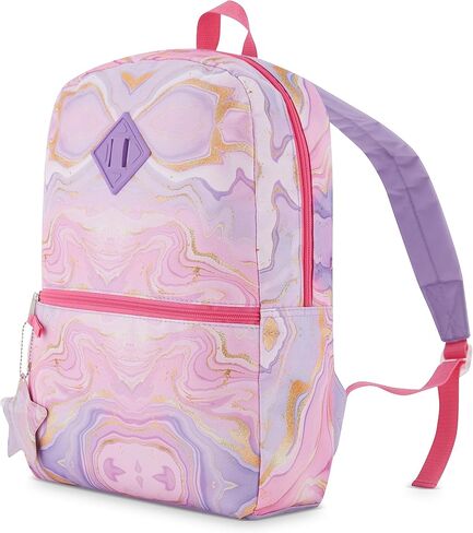 مجموعة حقيبة ظهر للفتيات مكونة من 5 قطع من Cudlie مع حقيبة غداء، وحقيبة أقلام، ومشبك حلقة تسلق، وسلسلة مفاتيح - حقيبة ظهر خفيفة الوزن للأطفال للمدرسة/السفر - نجوم لطيفة/وردي in Kuwait