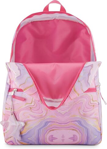 مجموعة حقيبة ظهر للفتيات مكونة من 5 قطع من Cudlie مع حقيبة غداء، وحقيبة أقلام، ومشبك حلقة تسلق، وسلسلة مفاتيح - حقيبة ظهر خفيفة الوزن للأطفال للمدرسة/السفر - نجوم لطيفة/وردي in Kuwait