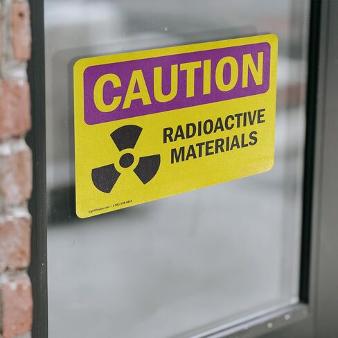 (2 Pack) Radioactive Materials OSHA Caution Radiation Sign 10 Inch X 7 Inch Indoor/Outdoor Rust-Free Aluminum Metal Signs for Workplace, Workshop, and Construction Site, Made in the USA in Saudi Arabia