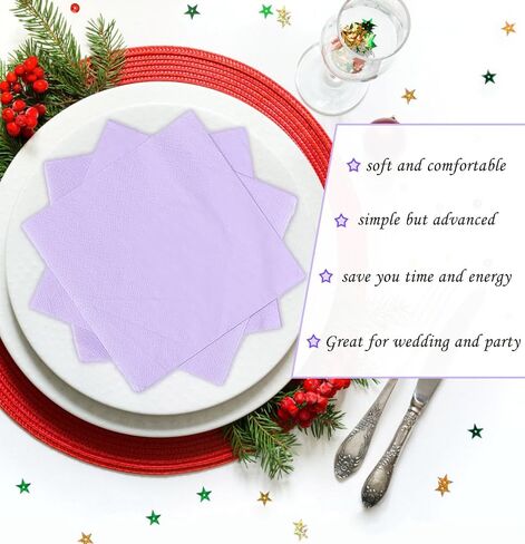100 pcs 2-Ply Light Blue Napkins Folded 5 x 5 inch Disposable Cocktail Napkins Paper Napkins for Dinner Wedding Party Baby Blue Beverage Napkins in Saudi Arabia