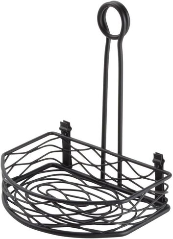 American Metalcraft SRBNB1 Semi-Round Wire Birdnest Condiment Rack Holder, Wrought Iron, Black in Saudi Arabia