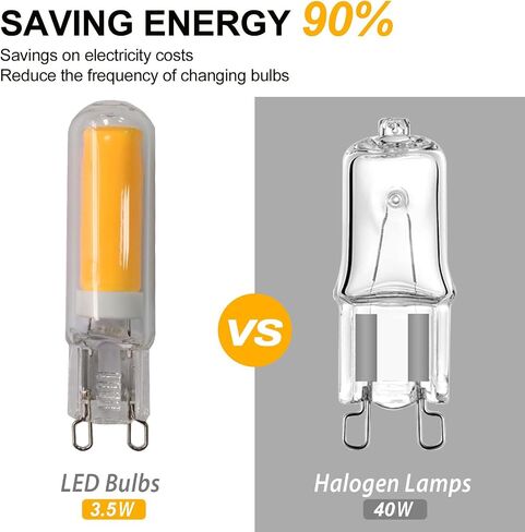 G9 LED COB Bulb Dimmable 3.5W, 410lm(40W T4 G9 Halogen Equivalent),2700K Soft Warm White, 120V, No Flicker, Chandelier Light Bulb Replacement(6 Pack) in Saudi Arabia