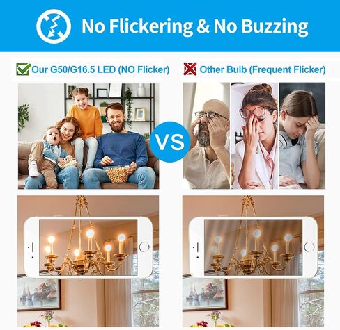6 Pack G16.5 LED Ceiling Fan Light Bulbs, Dimmable LED Candelabra Bulb 4.5W Equivalent to 60W 500LM, E12 Chandelier LED Globe Bulbs for Chandelier,Vanity and Ceiling Fan Light Bulbs Milky Glass 2700K in Saudi Arabia