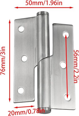 مفصلات مرتفعة من الفولاذ المقاوم للصدأ مقاومة للاهتراء للرفع عن الباب (يسار)/مفصلة طويلة الأمد من الفولاذ المقاوم للصدأ للرفع عن الباب - قطعتان in Kuwait
