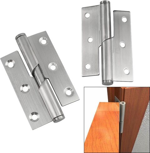 مفصلات مرتفعة من الفولاذ المقاوم للصدأ مقاومة للاهتراء للرفع عن الباب (يسار)/مفصلة طويلة الأمد من الفولاذ المقاوم للصدأ للرفع عن الباب - قطعتان in Kuwait