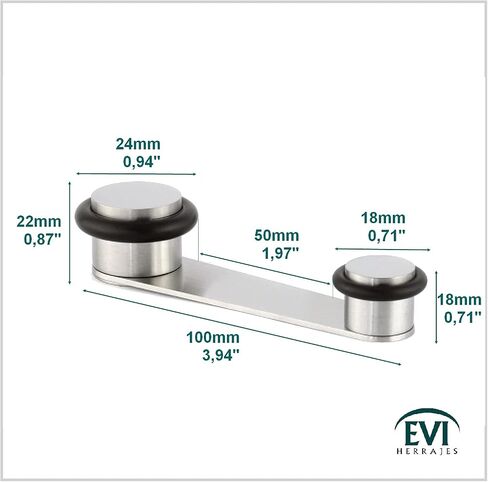 Evi Fittings I-164-ad Door Stop with Retainer Rotary,Wedge Stooper,Stainless Steel, Adhesive or Screw Fix. in Saudi Arabia