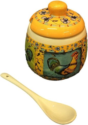 Dolomite Condiment Jar and Spoon Set Rooster Print in Saudi Arabia