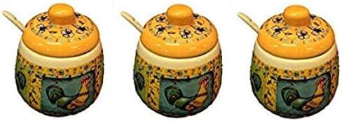 Dolomite Condiment Jar and Spoon Set Rooster Print in Saudi Arabia