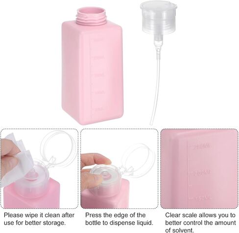 HARFINGTON Solvent Alcohol Dispenser 150ml(5.1oz) Press Type ESD Safe Anti-Splash Liquid Dispenser Pump with Sealing plastic Lid for Alcohol, Nail Polish & Makeup Remover, White in Saudi Arabia