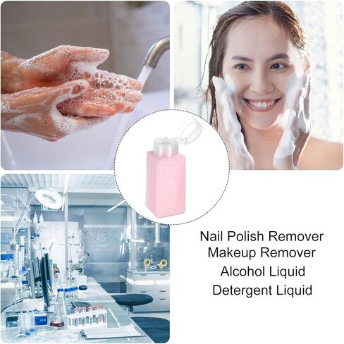 HARFINGTON Solvent Alcohol Dispenser 150ml(5.1oz) Press Type ESD Safe Anti-Splash Liquid Dispenser Pump with Sealing plastic Lid for Alcohol, Nail Polish & Makeup Remover, White in Saudi Arabia