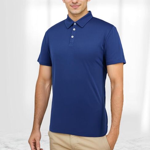 Mens Polo Shirts Short Sleeve Quick-Dry Moisture Wicking Dry Fit Golf Shirts for Men Athletic Sport Collared Shirts in Saudi Arabia