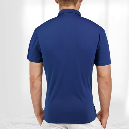 Mens Polo Shirts Short Sleeve Quick-Dry Moisture Wicking Dry Fit Golf Shirts for Men Athletic Sport Collared Shirts in Saudi Arabia