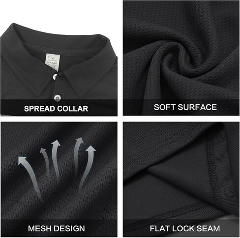 Mens Polo Shirts Short Sleeve Quick-Dry Moisture Wicking Dry Fit Golf Shirts for Men Athletic Sport Collared Shirts in Saudi Arabia