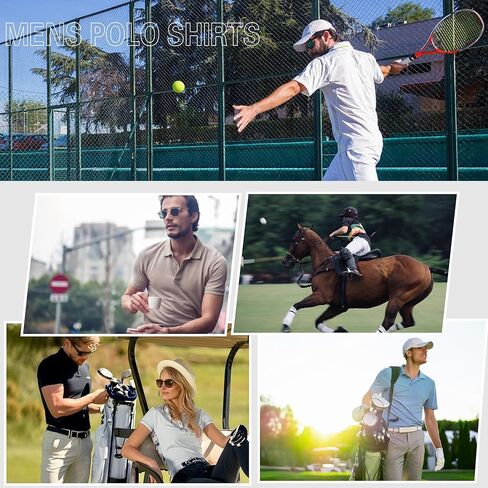 Mens Polo Shirts Short Sleeve Quick-Dry Moisture Wicking Dry Fit Golf Shirts for Men Athletic Sport Collared Shirts in Saudi Arabia