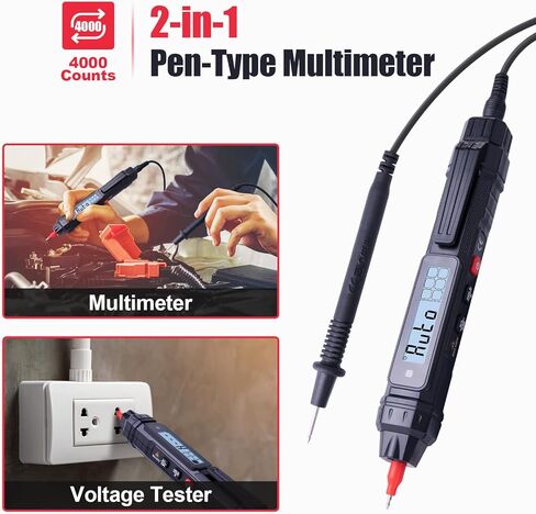 مقياس متعدد، جهاز اختبار الجهد الكهربائي LONVOX، جهاز قياس رقمي متعدد من نوع القلم 4000 عدد، جهاز اختبار كهربائي لجهد التيار المتردد/التيار المستمر، سلك مباشر، اختبارات المقاومة، الاستمرارية، والصمام الثنائي، جهاز اختبار متعدد المقاييس للكهربائيين in Kuwait