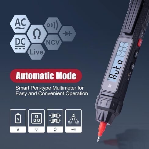 مقياس متعدد، جهاز اختبار الجهد الكهربائي LONVOX، جهاز قياس رقمي متعدد من نوع القلم 4000 عدد، جهاز اختبار كهربائي لجهد التيار المتردد/التيار المستمر، سلك مباشر، اختبارات المقاومة، الاستمرارية، والصمام الثنائي، جهاز اختبار متعدد المقاييس للكهربائيين in Kuwait