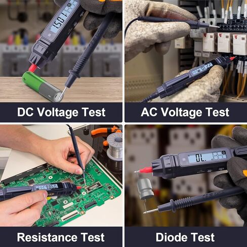 مقياس متعدد، جهاز اختبار الجهد الكهربائي LONVOX، جهاز قياس رقمي متعدد من نوع القلم 4000 عدد، جهاز اختبار كهربائي لجهد التيار المتردد/التيار المستمر، سلك مباشر، اختبارات المقاومة، الاستمرارية، والصمام الثنائي، جهاز اختبار متعدد المقاييس للكهربائيين in Kuwait