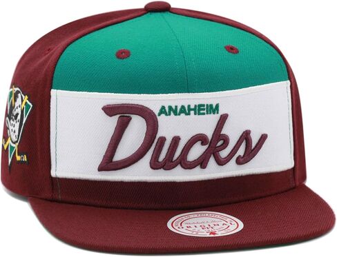 Mitchell & Ness Anaheim Mighty Ducks NHL Retro Sport Vintage Snapback Hat Cap - Burgundy in Saudi Arabia