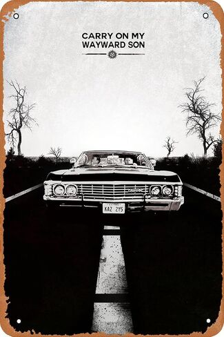Supernatural Horror TV Movie Poster Black White Vintage Tin Sign for Cafe Bar Man Cave Garage Home Wall Art Decor Retro Metal Sign 12 X 8 inch in Saudi Arabia
