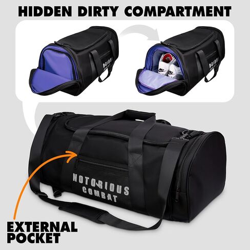 حقيبة ظهر BJJ Jiu Jitsu Duffel - حجرة مبللة لـ Gi أو Rashguard أو الأحذية - معدات الفنون القتالية والملاكمة والفنون القتالية المختلطة in Kuwait
