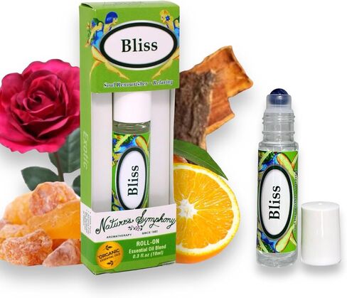Bliss Organic Aromatherapy Essential Oils Roll-On More Powerful Than (Sandalwood) Frankincense Alone Evocative Rose Beauty and Romance Frangrence for Women - .388 Oz (Bliss) in Saudi Arabia