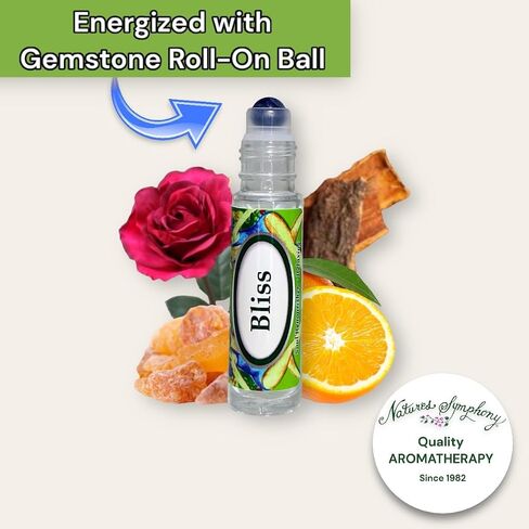 Bliss Organic Aromatherapy Essential Oils Roll-On More Powerful Than (Sandalwood) Frankincense Alone Evocative Rose Beauty and Romance Frangrence for Women - .388 Oz (Bliss) in Saudi Arabia