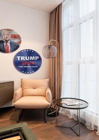 ديكور حائط GIFTSFARM دونالد ترامب 2024، سلعة دونالد ترامب، هدايا ملصق دونالد ترامب، ديكور الغرفة (11.6 بوصة، مجموعة من 2) in Kuwait