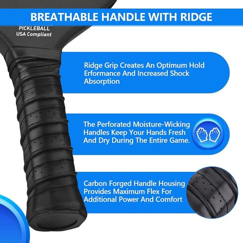 PADUKA Pickleball Paddle, Carbon Fiber Surface High Grit & Spin, 16MM Polypropylene Honeycomb Core, Lightweight Graphite Pickleball Paddles, Power, Hybrid & Control Paddles for Advancer & Professional in Saudi Arabia