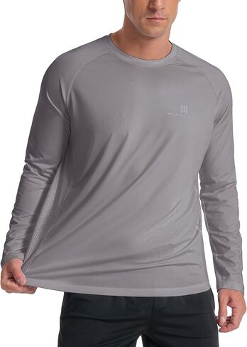 Men's Sun Shirts Long Rash Guard UPF 50+ UV SPF Protection Swim Fishing Running Shirts Lightweight Quick Dry in Saudi Arabia