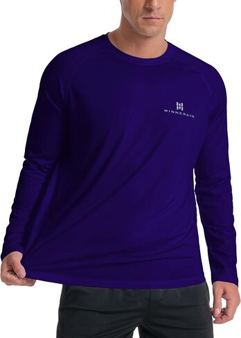 Men's Sun Shirts Long Rash Guard UPF 50+ UV SPF Protection Swim Fishing Running Shirts Lightweight Quick Dry in Saudi Arabia