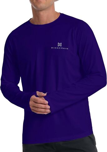 Men's Sun Shirts Long Rash Guard UPF 50+ UV SPF Protection Swim Fishing Running Shirts Lightweight Quick Dry in Saudi Arabia