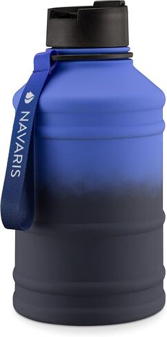 Navaris Stainless Steel Water Bottle - Single-Walled 74oz (2.2L) Large Metal Sports, Camping, Gym Canteen for Drinking Water, Drinks - Gradient Color in Saudi Arabia