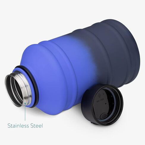 Navaris Stainless Steel Water Bottle - Single-Walled 74oz (2.2L) Large Metal Sports, Camping, Gym Canteen for Drinking Water, Drinks - Gradient Color in Saudi Arabia