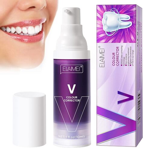 2PC Purple Toothpaste for Teeth Whitening, Color Corrector Toothpaste, Teeth Whitening Toothpaste, Stain Removal, Deeply Cleaning Gums, Improves Teeth Brightness & Reduce Yellowing in Saudi Arabia