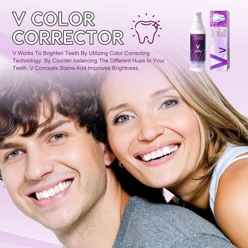 2PC Purple Toothpaste for Teeth Whitening, Color Corrector Toothpaste, Teeth Whitening Toothpaste, Stain Removal, Deeply Cleaning Gums, Improves Teeth Brightness & Reduce Yellowing in Saudi Arabia