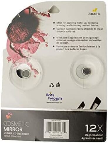 Jacent Dip & Dab 12X Magnification Cosmetic Mirror with Suction Cups, 5 Inch Diameter - 1 Pack in Saudi Arabia