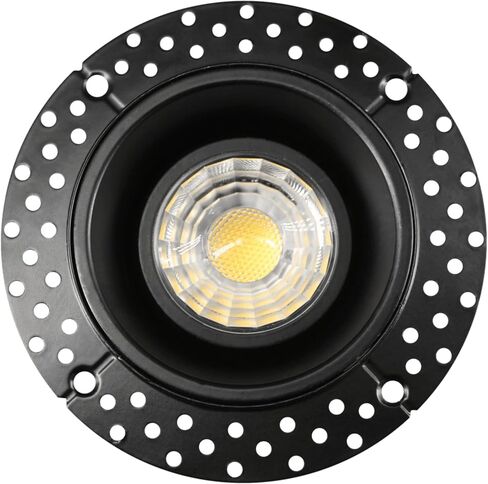 2 inch Gimbal Trimless Round Downlight Luminaire, Black Finish, LED Recessed Light Fixtures Dimmable 8W=65W, 600 Lumens, CRI 90+, IC Rated, 5CCT Selectable 2700K|3000K|3500K|4100K|5000K in Saudi Arabia