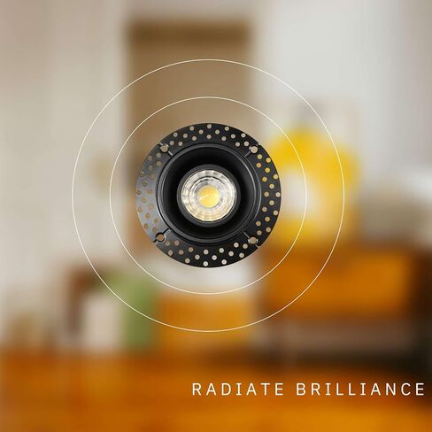 2 inch Gimbal Trimless Round Downlight Luminaire, Black Finish, LED Recessed Light Fixtures Dimmable 8W=65W, 600 Lumens, CRI 90+, IC Rated, 5CCT Selectable 2700K|3000K|3500K|4100K|5000K in Saudi Arabia