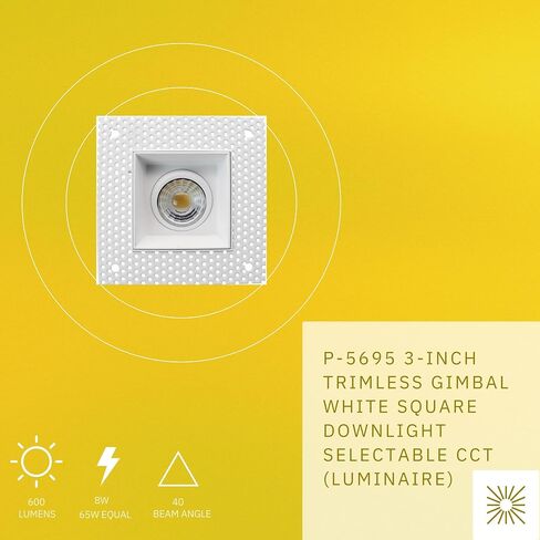 2 inch Gimbal Trimless Round Downlight Luminaire, Black Finish, LED Recessed Light Fixtures Dimmable 8W=65W, 600 Lumens, CRI 90+, IC Rated, 5CCT Selectable 2700K|3000K|3500K|4100K|5000K in Saudi Arabia