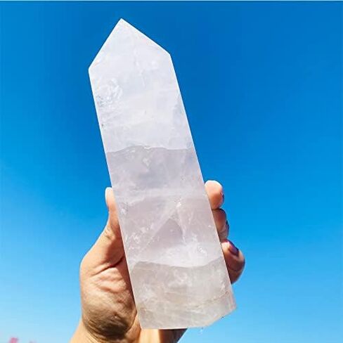 FEIXI 6.2in Natural Clear White Quartz Obelisk Reiki Healing White Crystal Point in Saudi Arabia