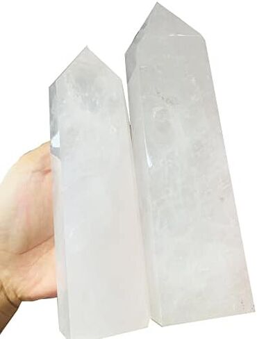 FEIXI 6.2in Natural Clear White Quartz Obelisk Reiki Healing White Crystal Point in Saudi Arabia