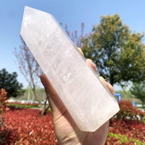 FEIXI 6.2in Natural Clear White Quartz Obelisk Reiki Healing White Crystal Point in Saudi Arabia